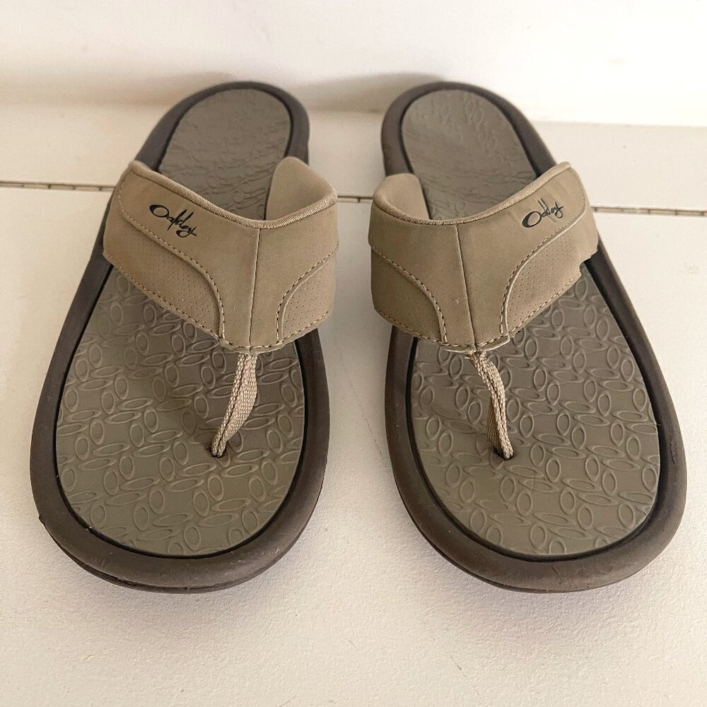Oakley Beige Casual Walking Flip Flop Slipper Thong Sandals Women Size 9